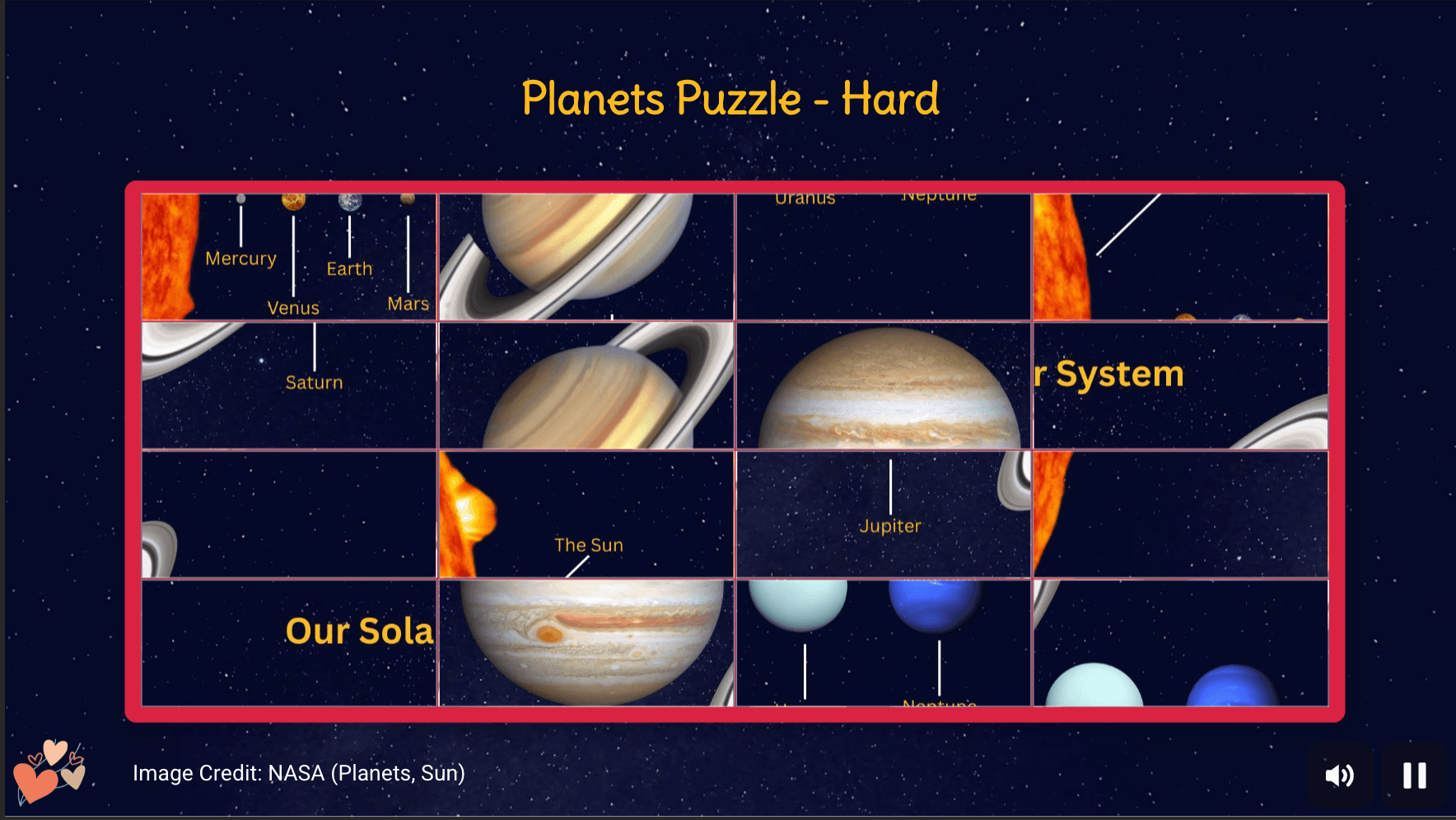 Planets Puzzle – Hard