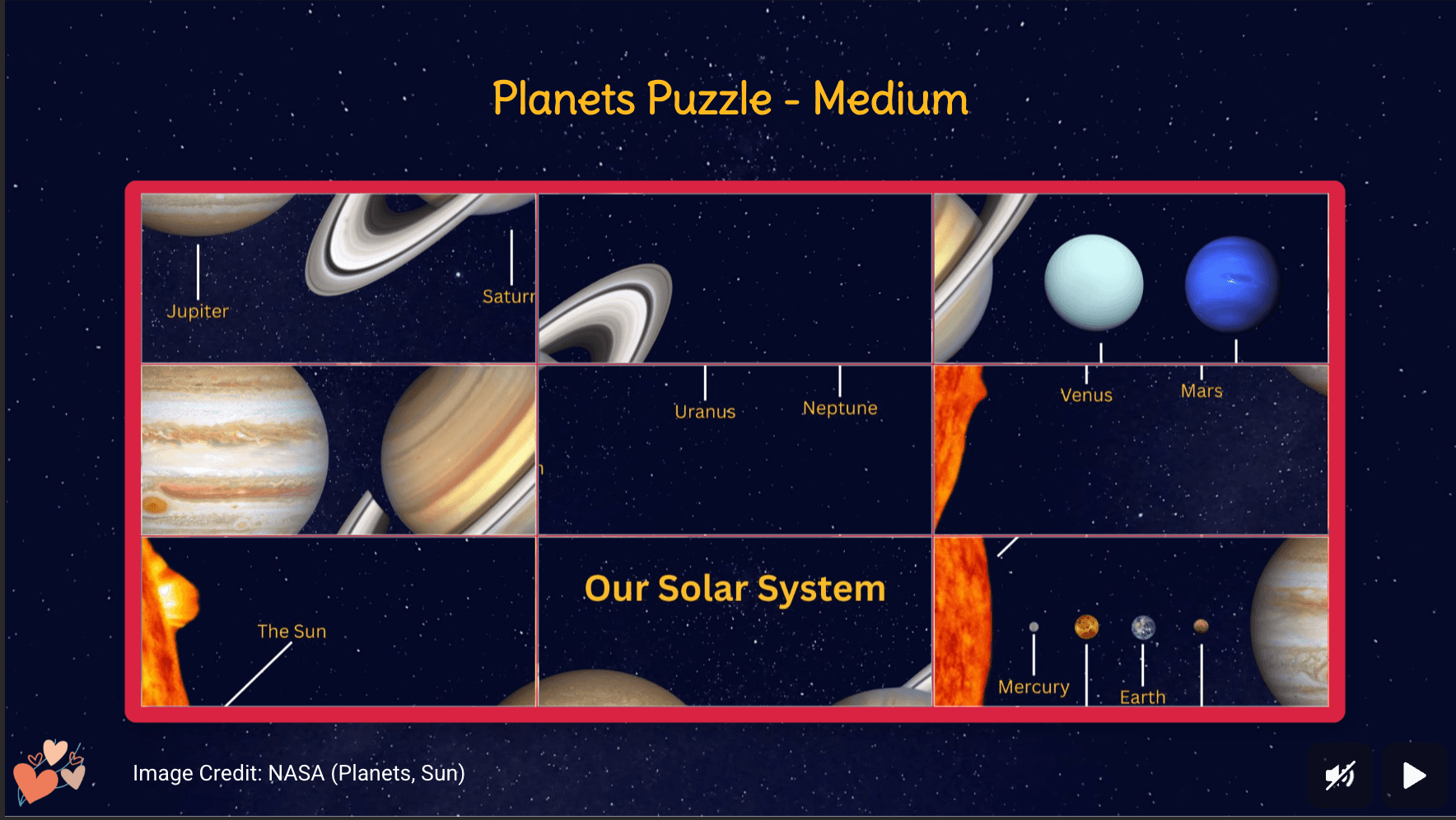 Planets Puzzle – Medium